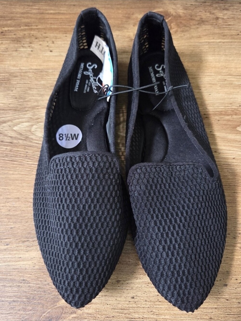 Seychelles Black Pointed Knit Slip-On Flats
